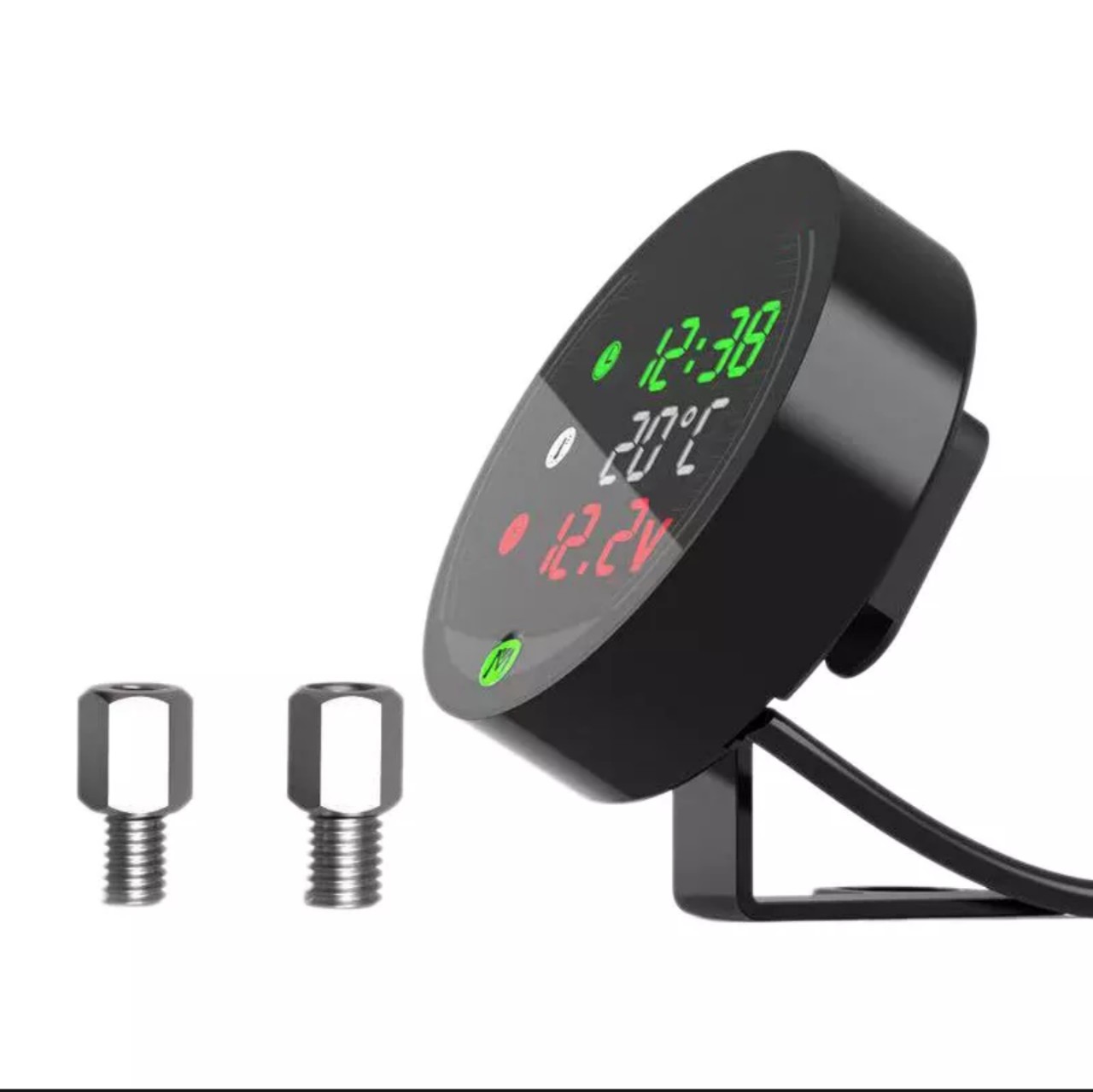 Đồng hồ 3in1 xe máy CTR báo giờ, vôn ắc quy, nhiệt độ đa năng mẫu mới hàng cao cấp