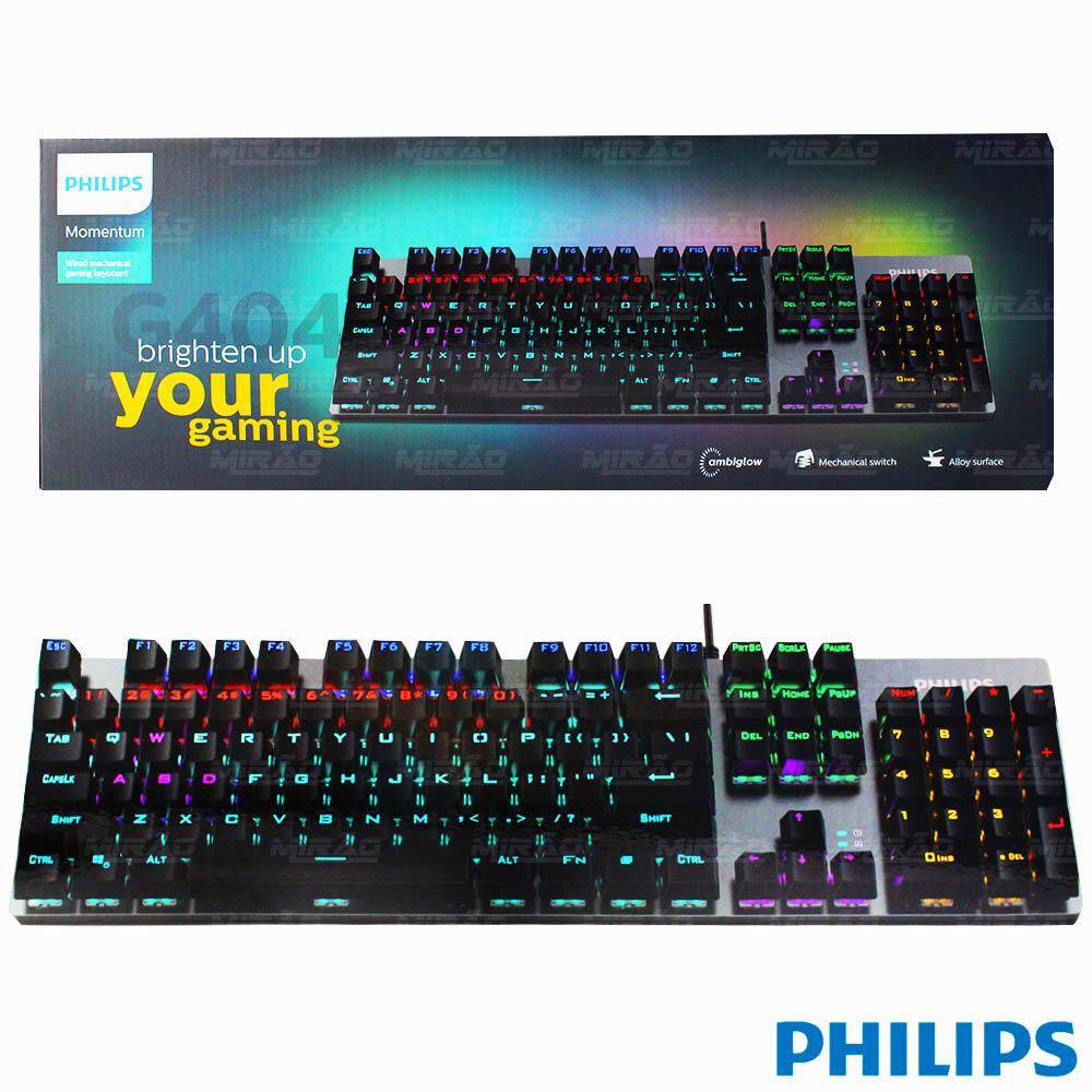 Bàn Phím Cơ Gaming Philips SPK8404/ G404 LED RGB - HÀNG CHÍNH HÃNG