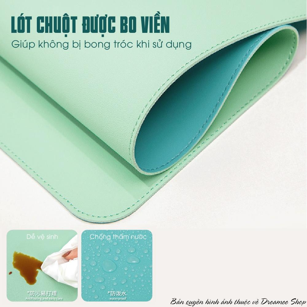 Miếng Lót Bàn Làm Việc DeskPad Da Cỡ Lớn 120x60 Kiêm Bàn Di Chuột Máy Tính Mouse Pad Chống Nước Cao Cấp (2 mặt)