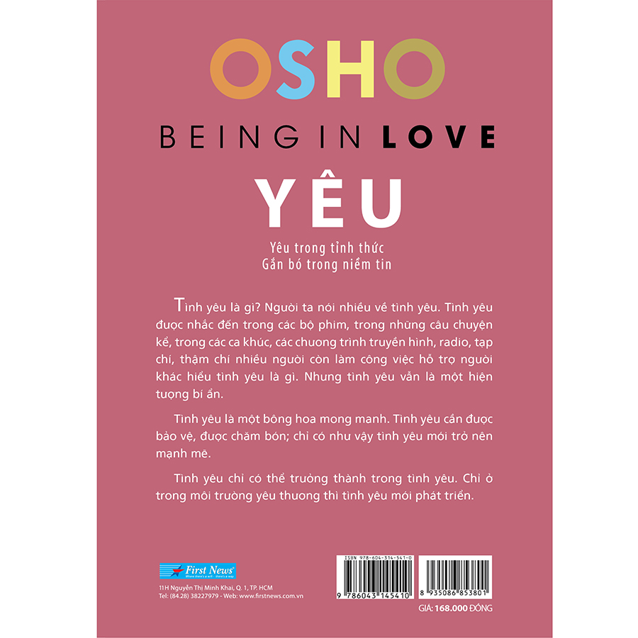 Sách OSHO Yêu - Being In Love - Yêu Trong Tỉnh Thức