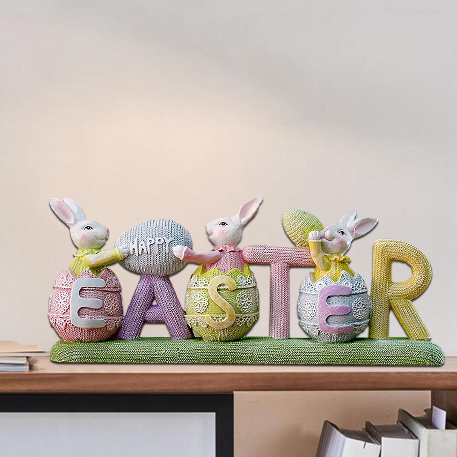Easter Bunny Decor Bunny Statue for Tabletop Home Ornaments