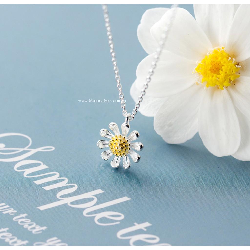 Dây chuyền bạc hoa cúc cánh đơn