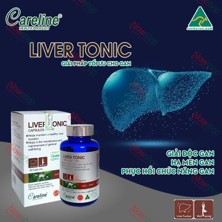 Viên uống thanh nhiệt giải độc Careline Liver Tonic phục hồi và tăng cường chức năng giúp hạ men gan