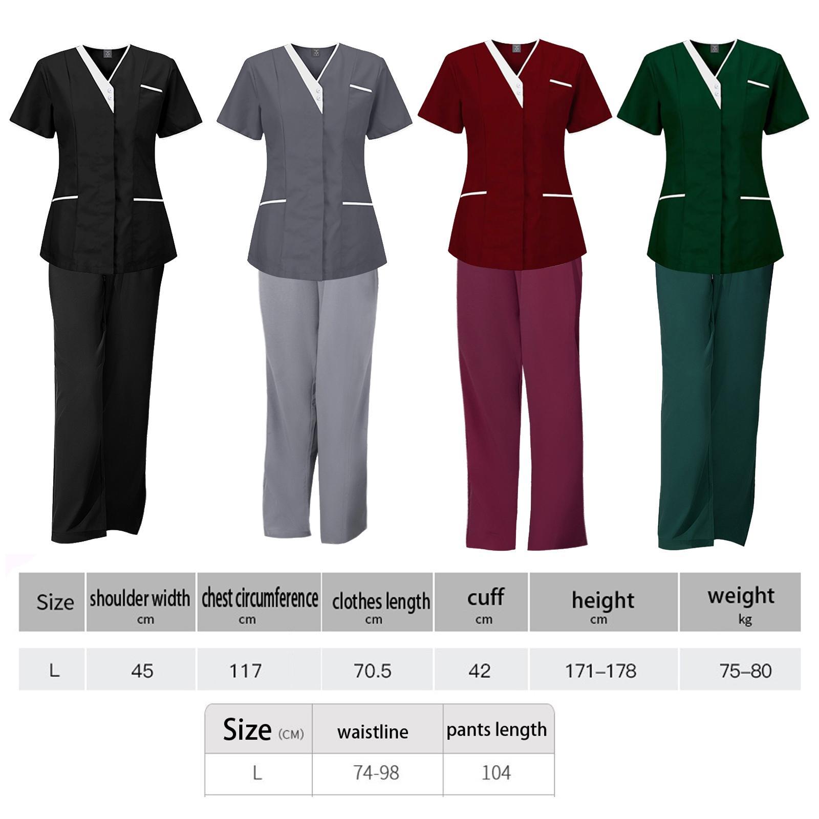 Nursing Uniforms Women Scrubs Sets for Beauty Salon Cosmetology Pet Grooming