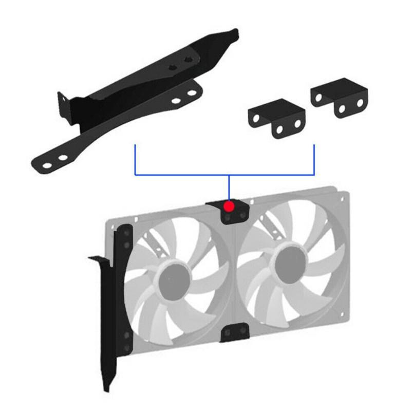 Giá đỡ quạt tản nhiệt hai quạt hỗ trợ PCI thẻ video dễ lắp ráp DIY BTSG