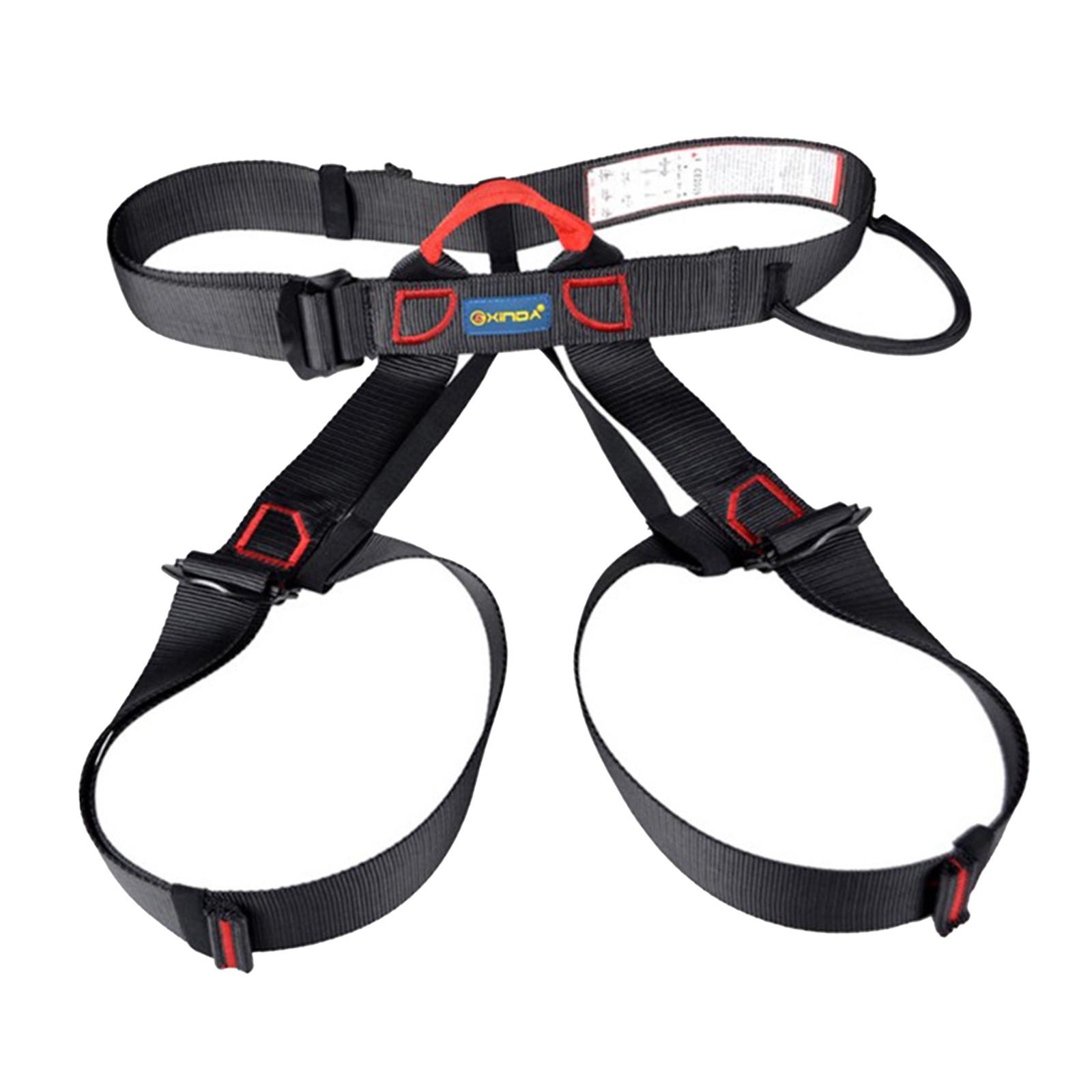 Climbing Harness Adjustable Waist Safe Belt Wider Climbing Rappelling Black
