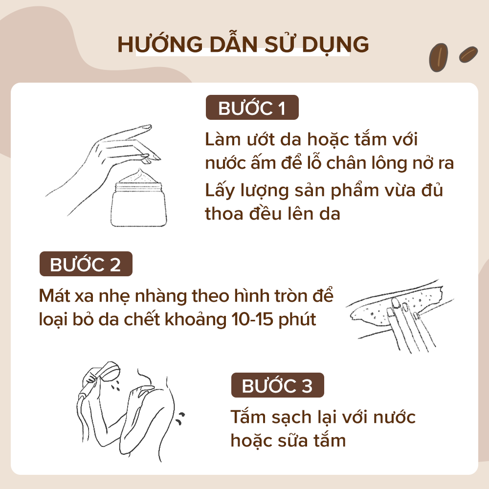 Tẩy tế bào chết cà phê KISS ON cho body giúp làm sạch da, mịn màng tươi sáng dung tích 200ml JN-KI-TDC01