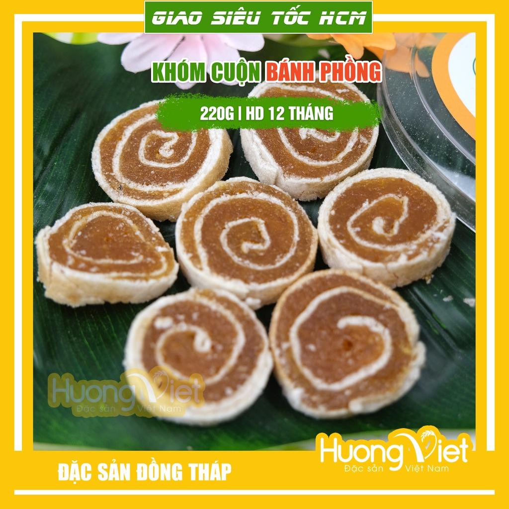 Đặc Sản Đồng Tháp - Kẹo Khóm, Mứt Khóm Cuộn Bánh Tráng Hộp 220G, Đặc Sản Đồng Tháp Tư Bông, Bánh Kẹo Đồ Ăn Vặt Sài Gòn