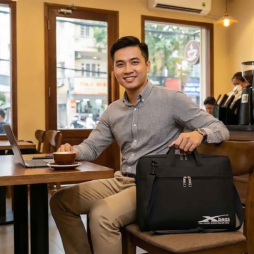 Cặp công sở chống sốc chống nước Xbags Elegant – Cặp laptop cao cấp thanh lịch, gọn nhẹ sang trọng XB4201
