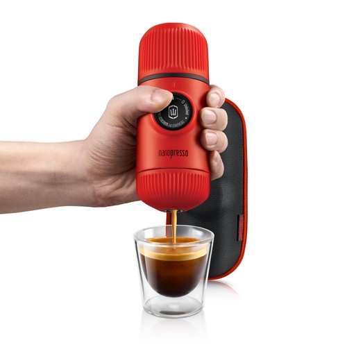 DỤNG CỤ ÉP ESPRESSO BẰNG TAY WACACO NANOPRESSO ELEMENTS LAVA RED + TÚI CHỐNG SỐC