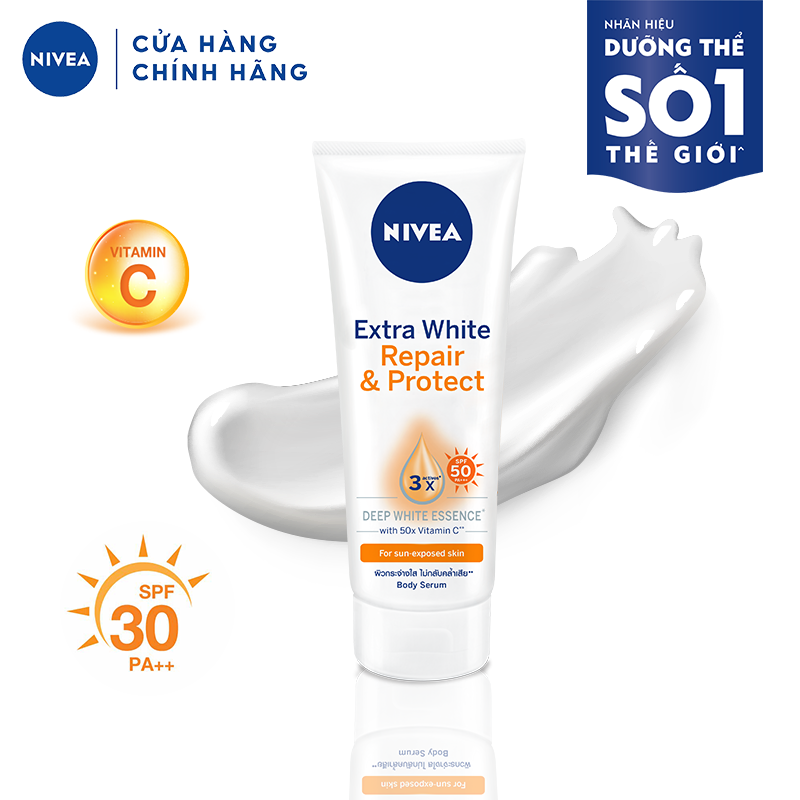 Serum Dưỡng Thể NIVEA Phục Hồi &amp; Chống Nắng Ban Ngày (180 ml) - 88314 (Bao bì thay đổi theo từng đợt nhập hàng)