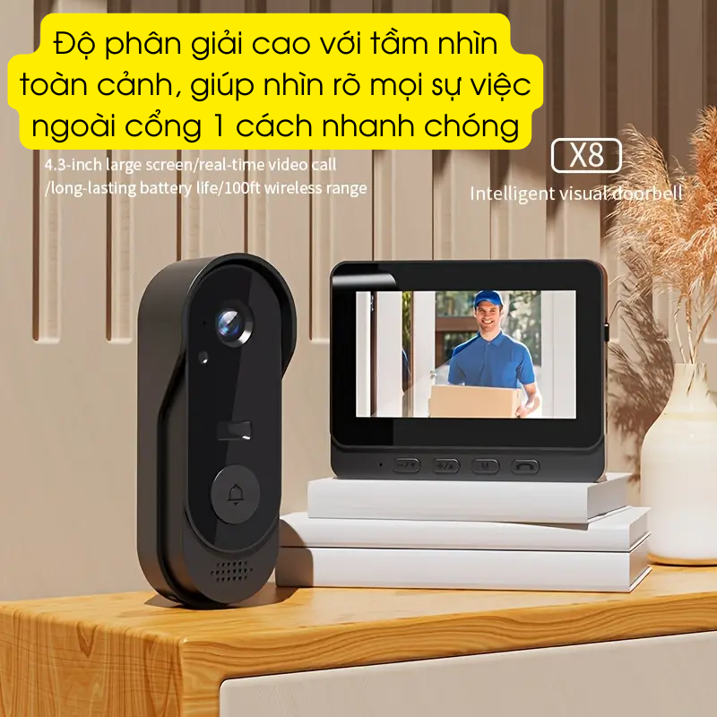 Chuông Cửa Có Hình Không Dây X8