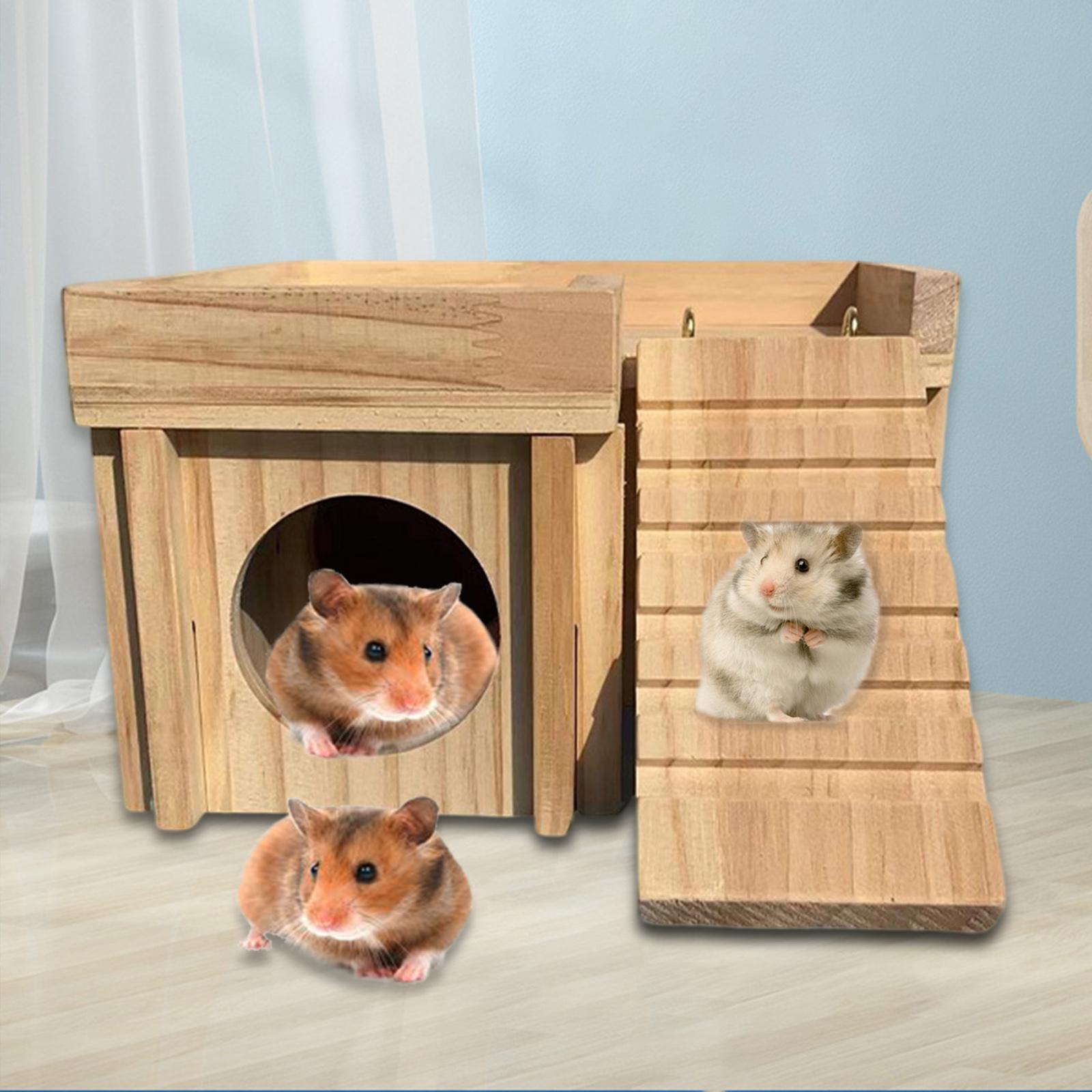 Wooden Hamster House Climbing Ladder Pet Playground for Small Animals Gerbil