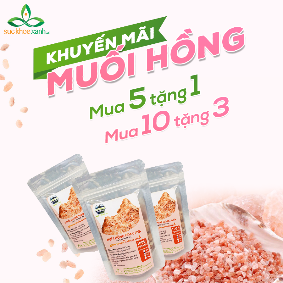 Muối hồng Himalaya Nhập Khẩu Pakistan dạng hạt 500g [MUA 5 TẶNG 1 - MUA 10 TẶNG 3]