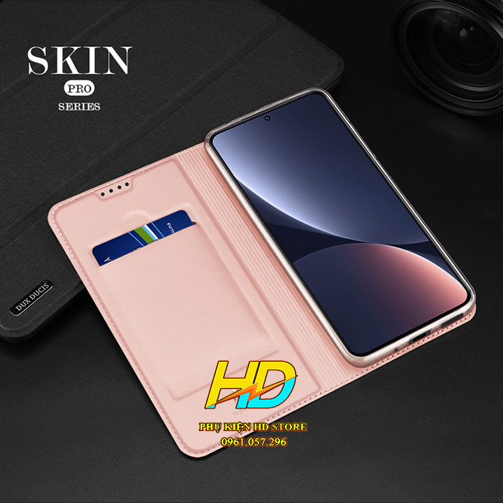 Bao Da Cao Cấp Dành Cho Xiaomi 13 Chính Hãng Dux Ducis Skin Siêu Mỏng- Siêu Mềm - Siêu Mịn, Có Ngăn Đựng Thẻ - Hàng Chính Hãng