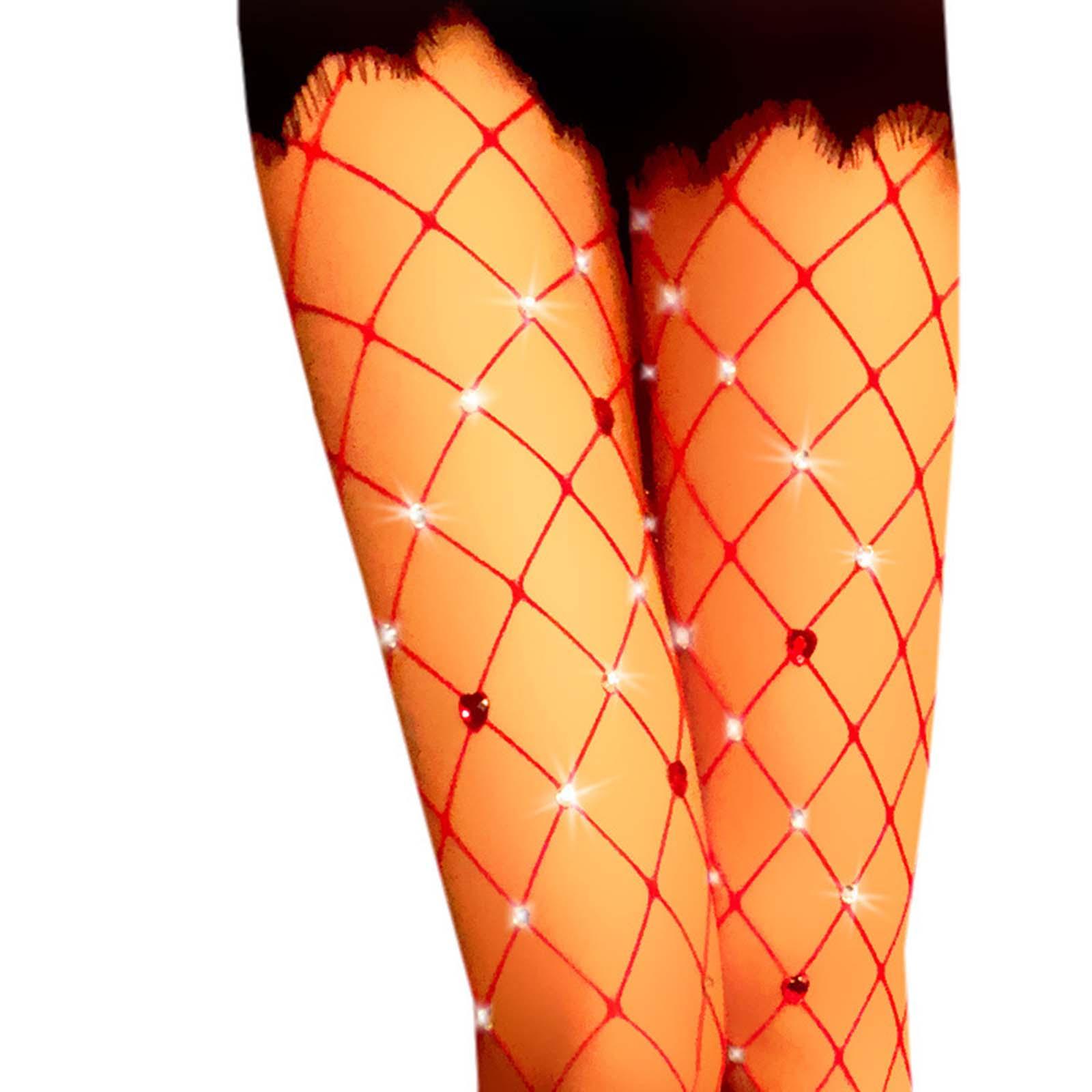 Stockings Elasticity Thin Hollow Out High Waist Rhinestone Tights