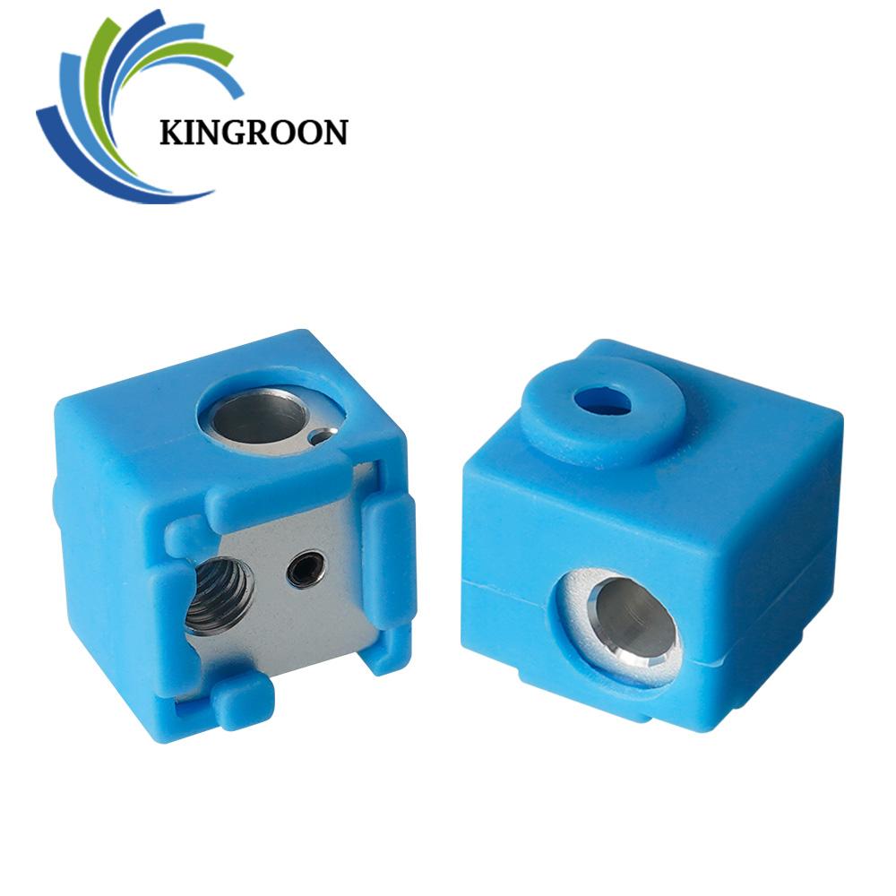 Kingroon E3D v5 J-Head Cheat Block Block Outruder Aluminum Hotend V5 Khối nóng Silicon Vỏ bọc 3D Máy in 3D Phần 16*16*12 mm