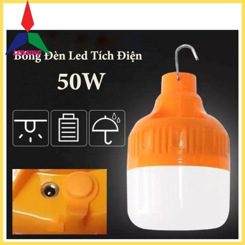 Bóng đèn sạc tích điện 50w dùng khi mất điện đi giã ngoại cắm trại -❖ĐÈN MÓC TREO❖