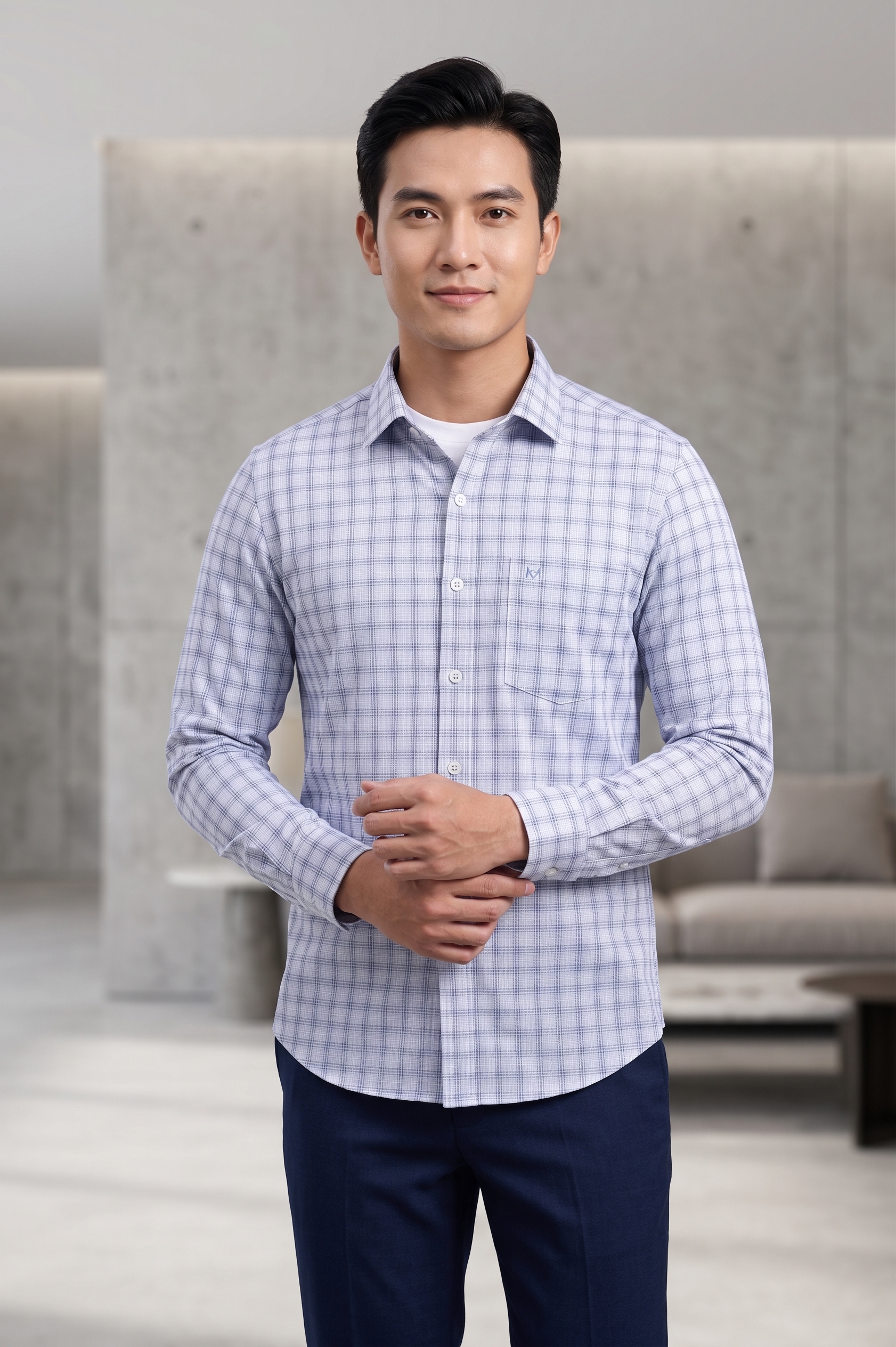 Áo sơ mi Khatoco tay dài (M-3XL)