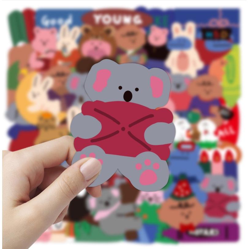 Bộ Sticker - Miến Dán Siêu Kute - Miến Dán Họa Tiết Gấu Xinh Cute