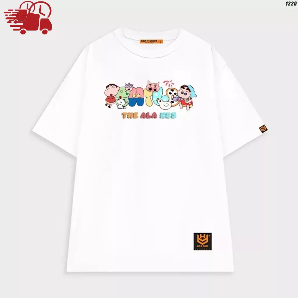 Áo thun tay lỡ nam nữ áo phông trơn unisex in hình cậu bé bút chì Shin Chan vui nhộn