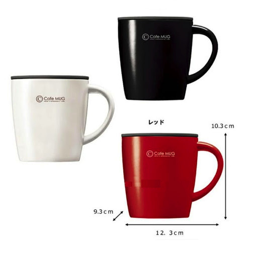 Cốc inox giữ nhiệt Cafe Mug 330ml có gioăng silicon & nắp trượt chống tràn - Nội địa Nhật Bản