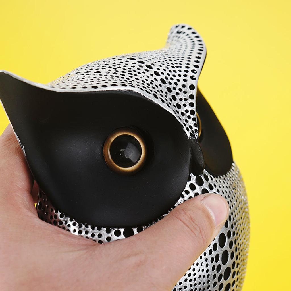 Chic Owl Figurine Sculpture Decorative Ornament Miniature Decor