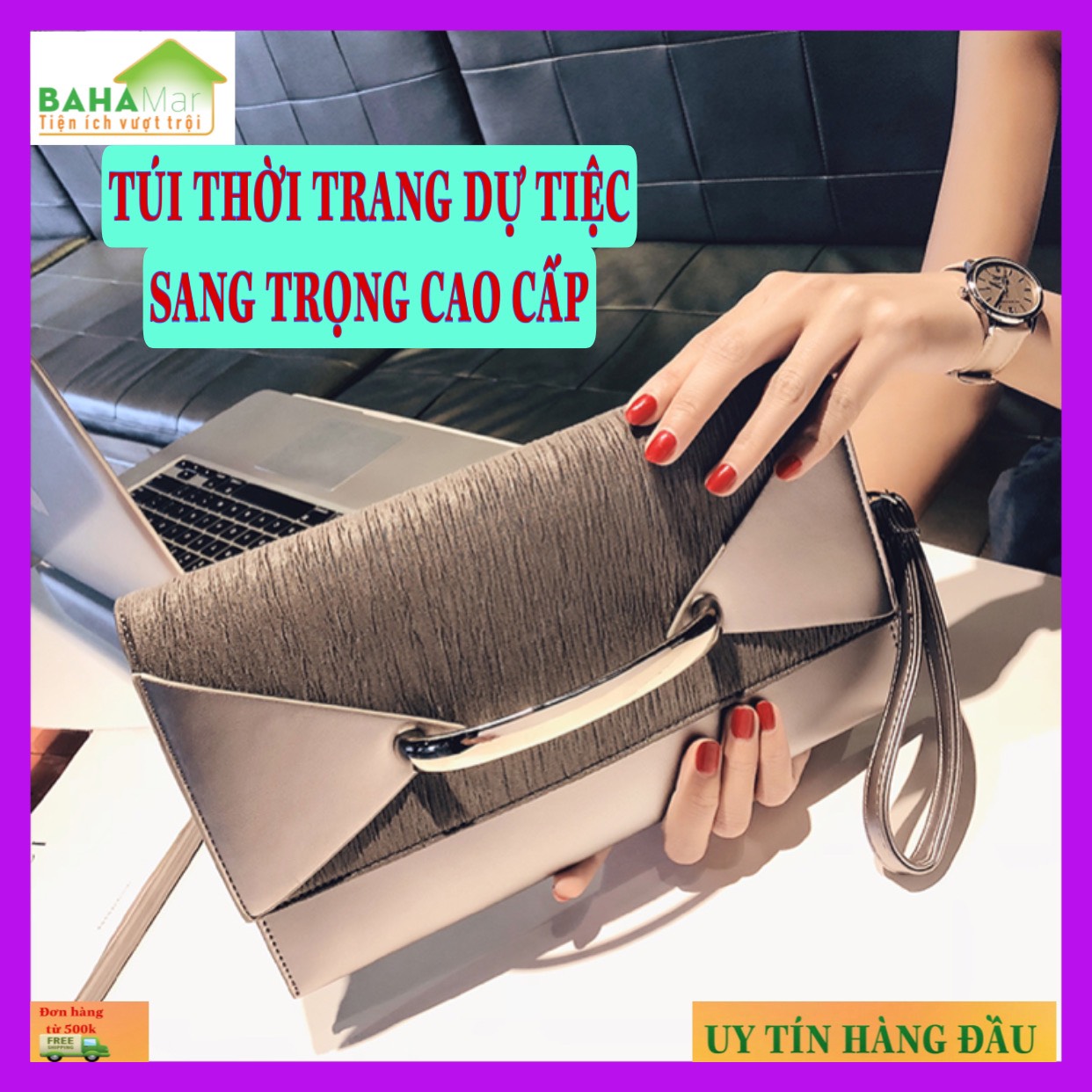 TÚI THỜI TRANG DỰ TIỆC SANG TRỌNG CAO CẤP "BAHAMAR" Với dây đeo vai có thể điều chỉnh. Dây kéo đóng cửa và khóa từ đóng cửa.