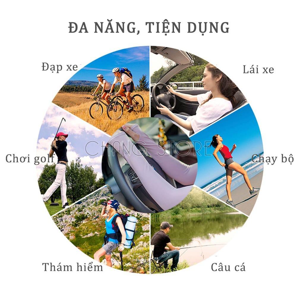 Găng tay chống nắng nam nữ chống tia UV, xỏ ngón được siêu tiện lợi