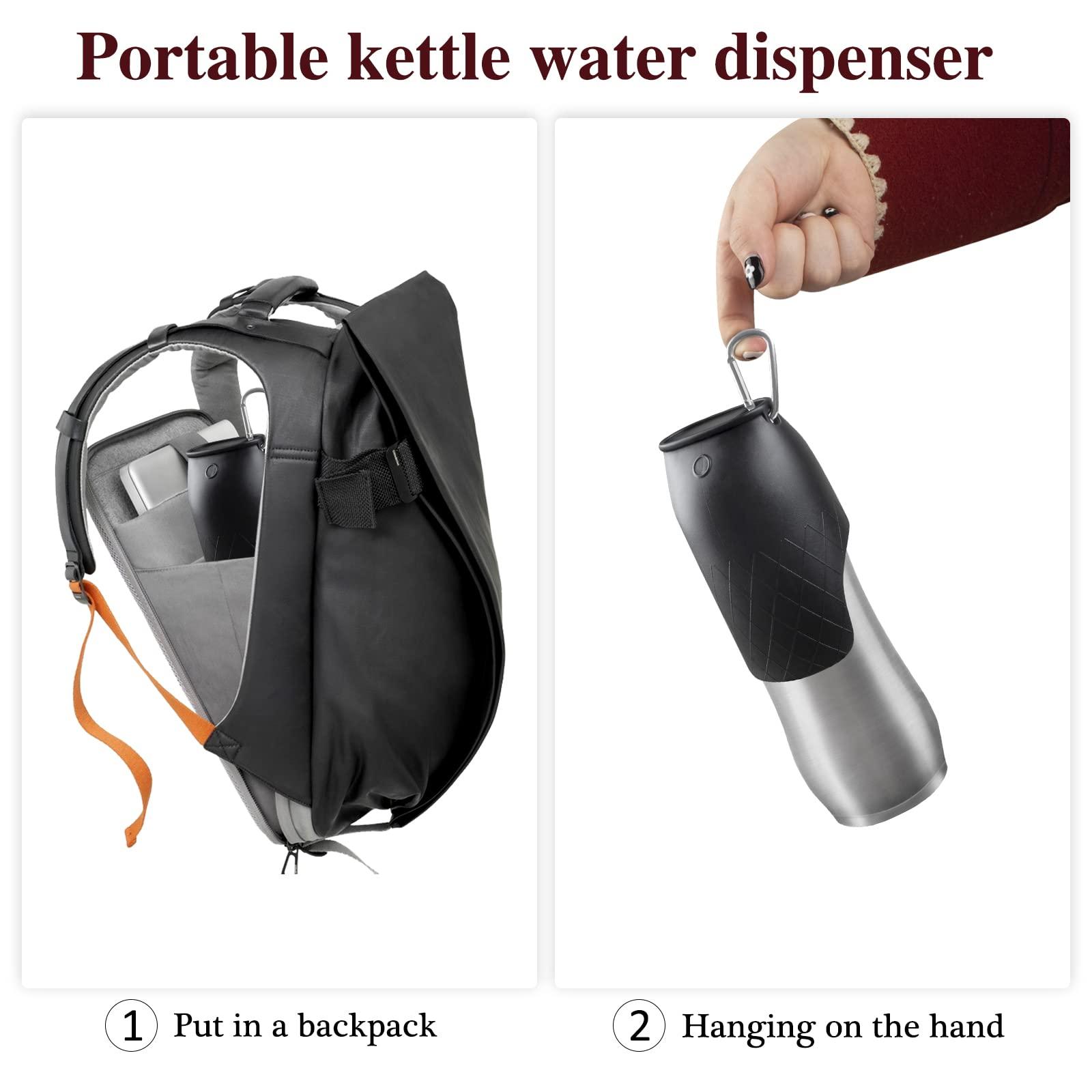 Chó chó cho chó 600ml, du lịch chai du lịch, đi bầu di động đi du lịch bằng thép không gỉ cho ngoài trời, chống rò rỉ, lý tưởng để đi bộ và đi bộ ngoài trời