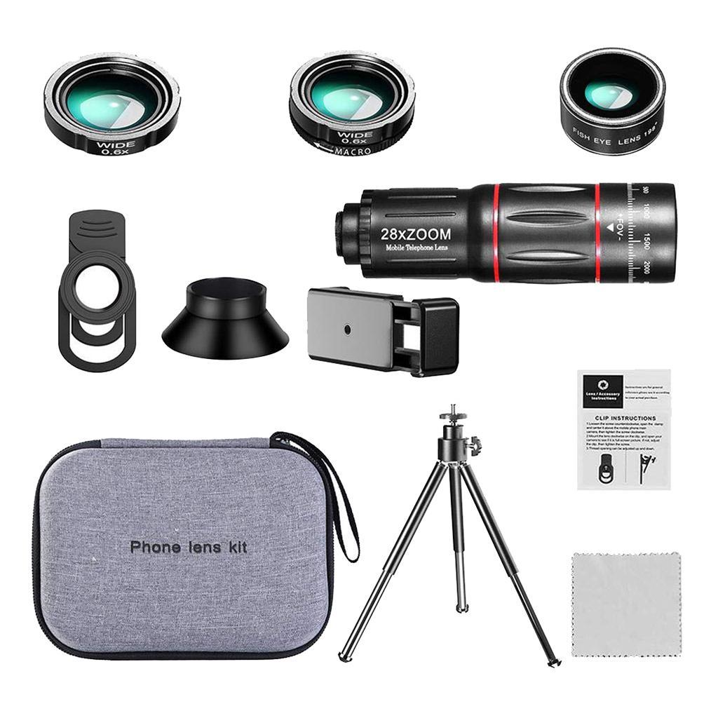 Universal 28X Lens Optical Telephoto Telescope Cell Phone Lens Clip on