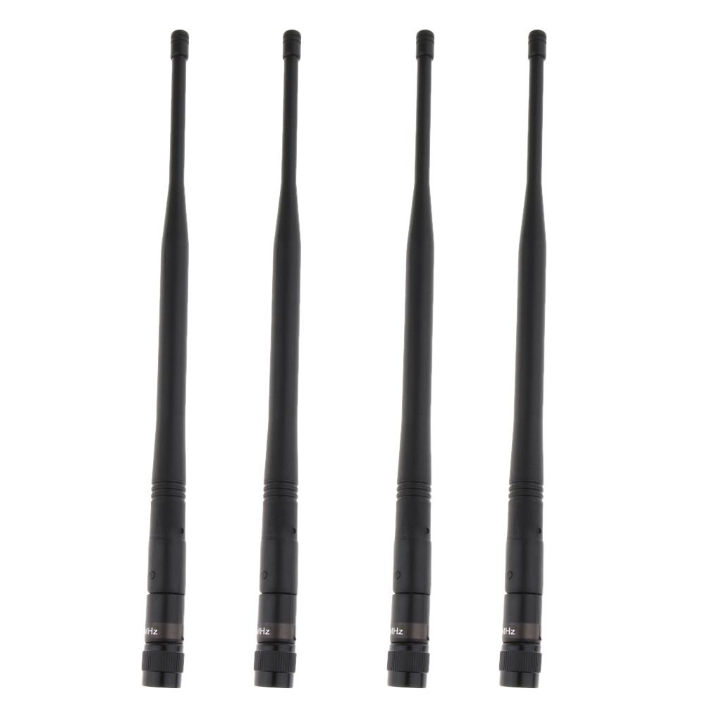 4 Cầm Tay Micro Không Dây UHF Anten Bên Mic Đen, TNC