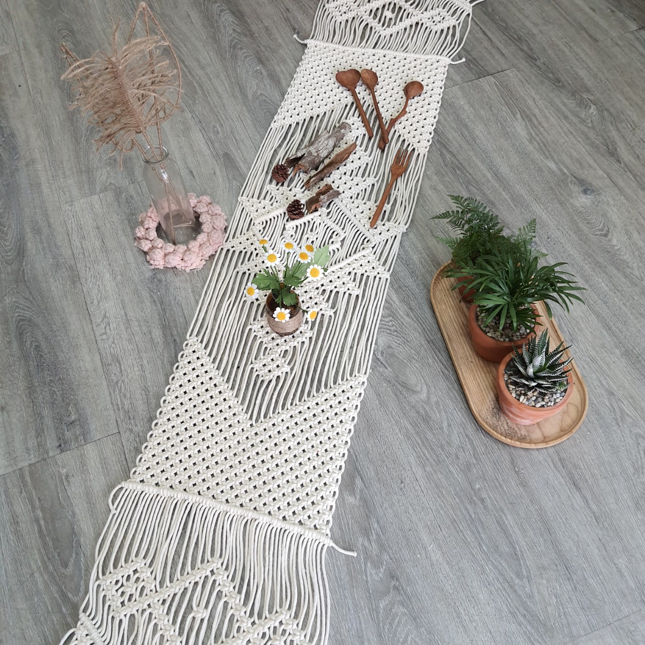 Khăn trải bàn macrame - Trang trí tân trang lại nhà cửa
