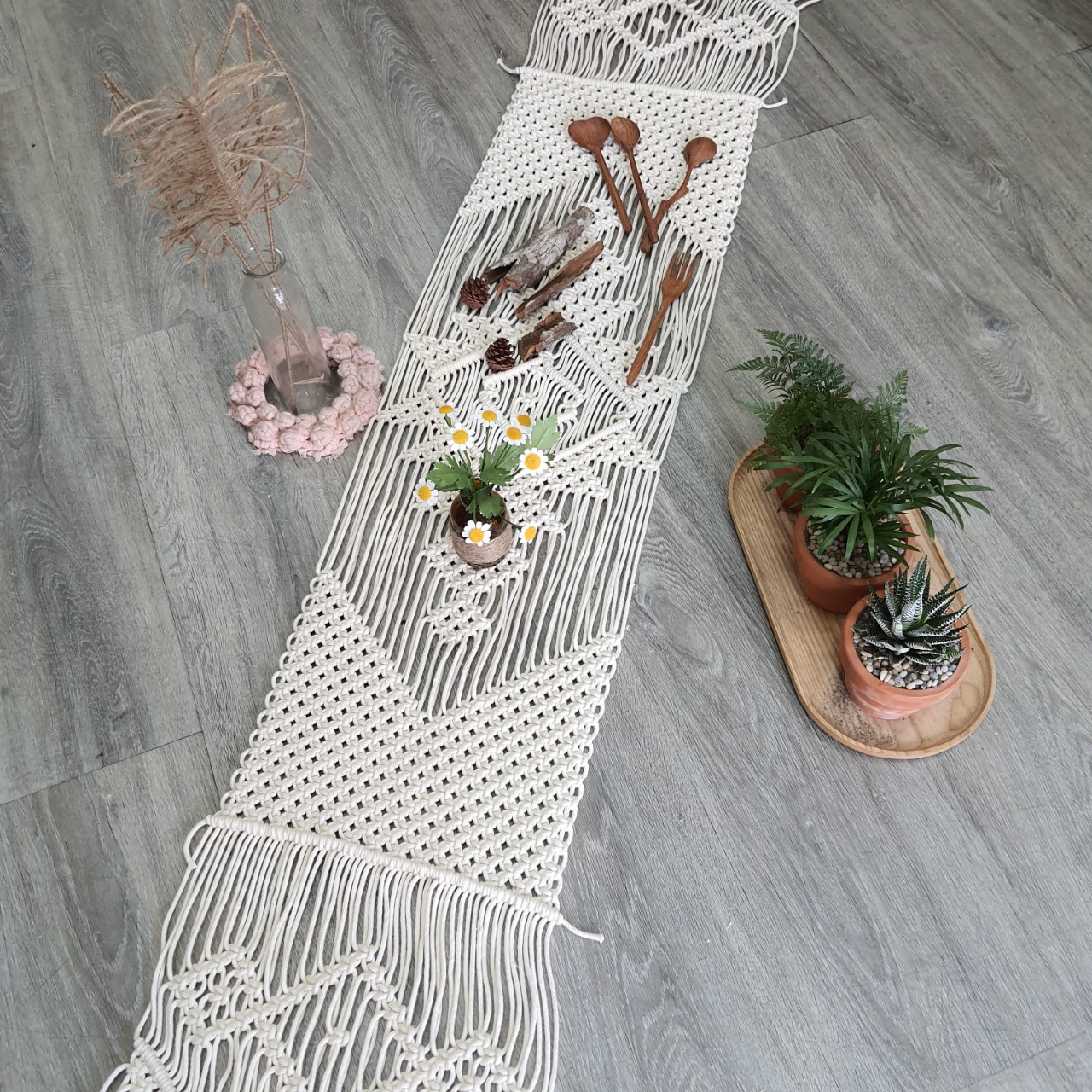 Khăn trải bàn macrame - Trang trí tân trang lại nhà cửa