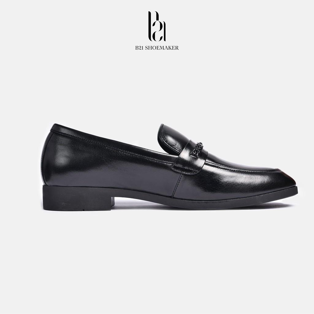 Giày Lười Loafer Nam Da Bò Công Sở Đế Cao Su Tăng Chiều Cao Êm Chân Phong Cách Lịch Lãm Retro Full Box - B21 Shoemaker