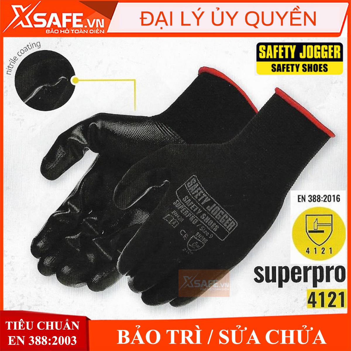 Găng tay bảo hộ lao động Jogger Superpro - Bao tay lao động chống dầu nhớt, trơn trượt, độ linh hoạt cao - Chính hãng