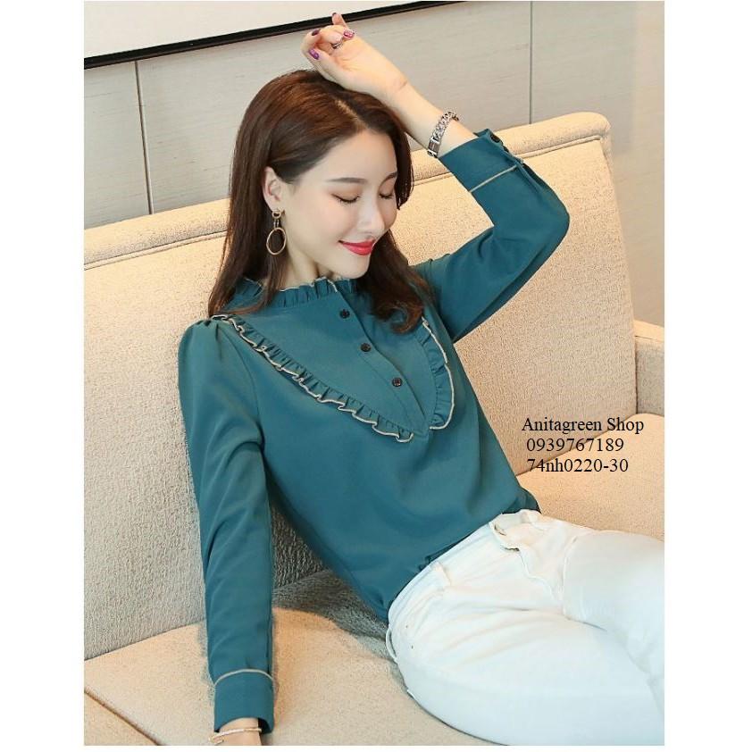 74nh0220-ÁO SƠ MI THIẾT KẾ VIỀN BÈO s-6xl