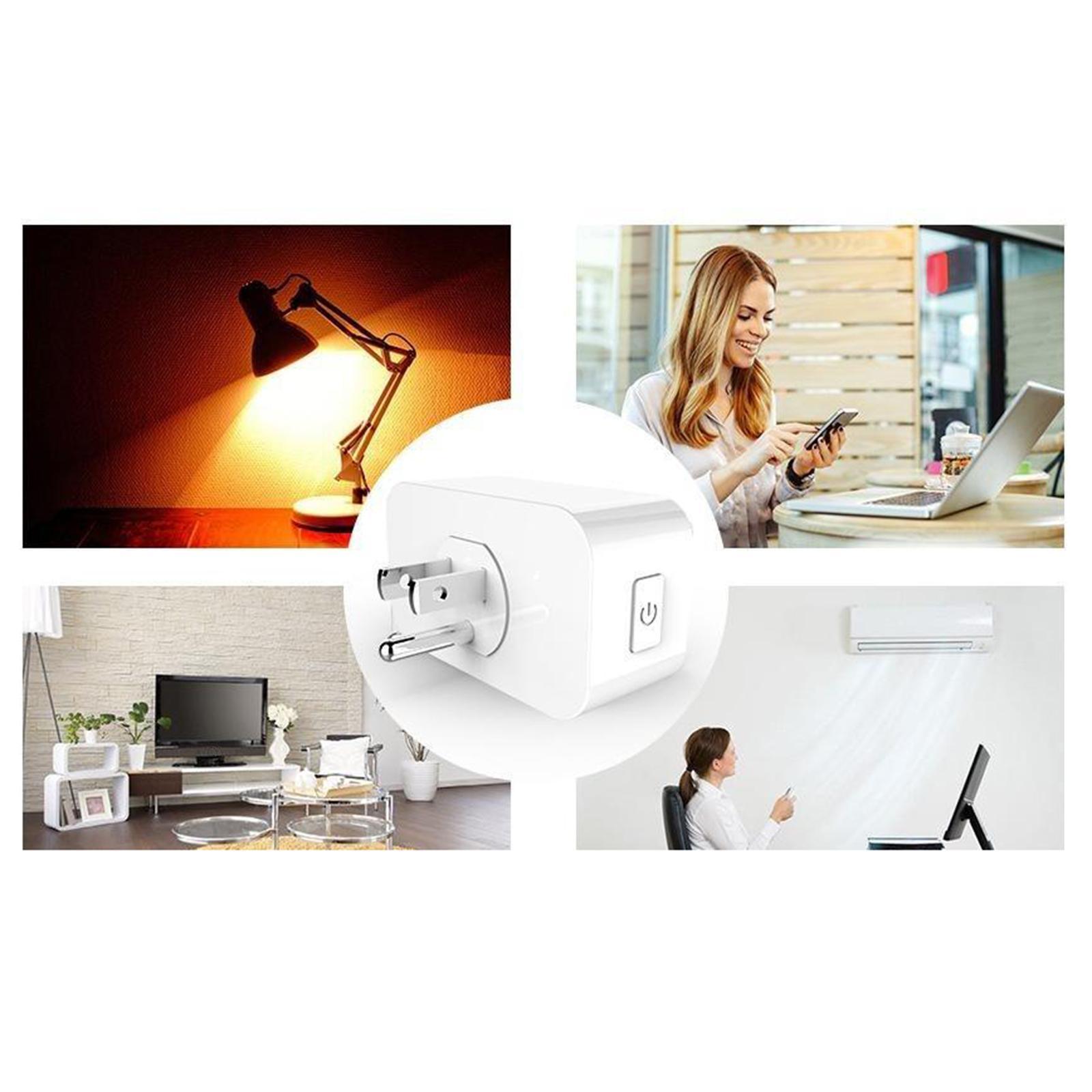 Smart Plug WiFi Outlet Mini Socket Remote Control 2.4GHz Voice Control