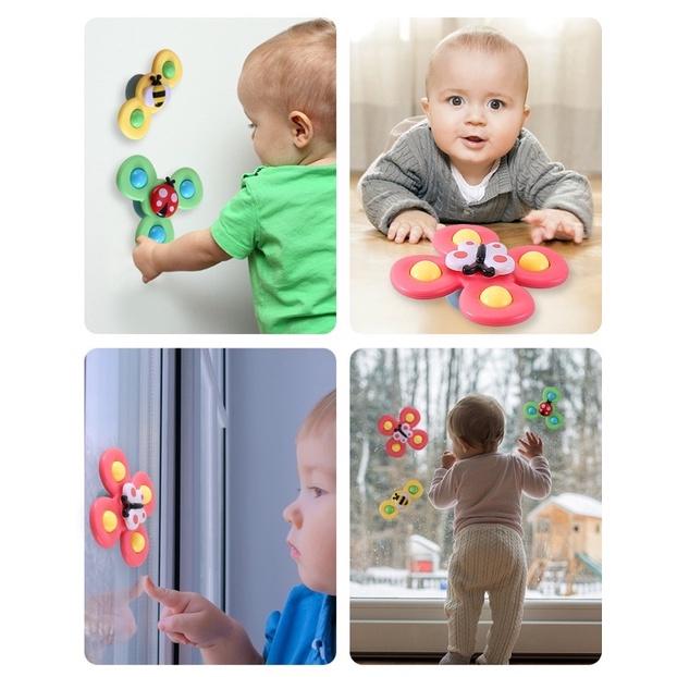 Đồ chơi con quay spinner vui nhộn, con quay spinner gồm 3 chi tiết hình côn trùng dễ thương