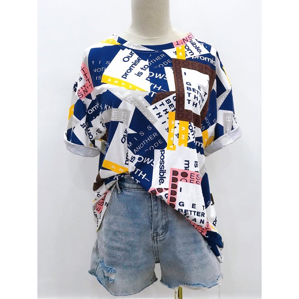 Áo thun họa tiết dáng rộng freesize cá tính - 22CHIC