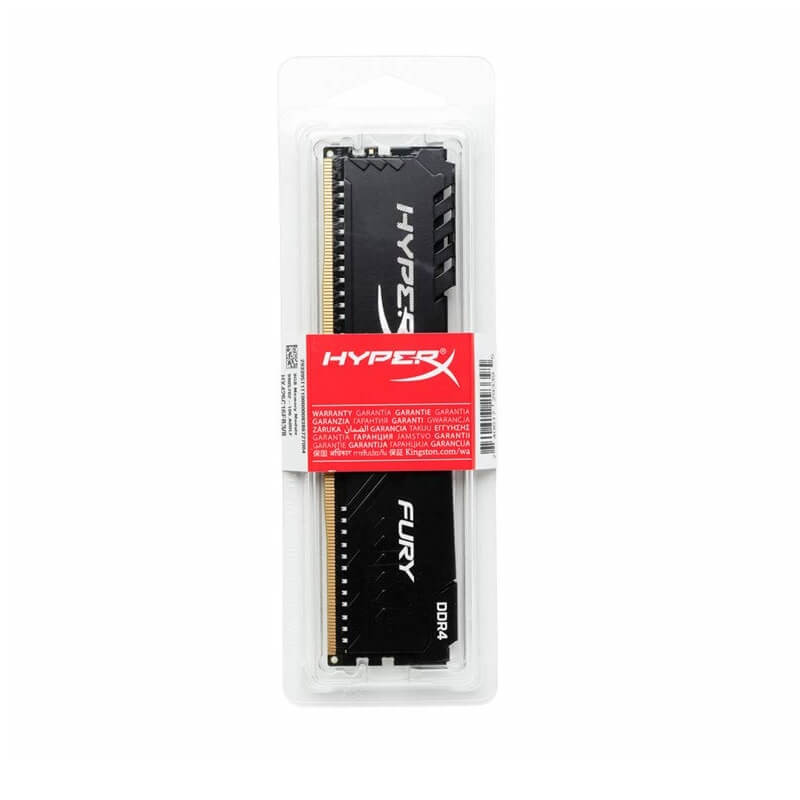 Ram PC Kingston HyperX Fury Black 8GB Bus 2666 DDR4 CL16 DIMM XMP Non-ECC HX426C16FB3/8 - Hàng Chính Hãng
