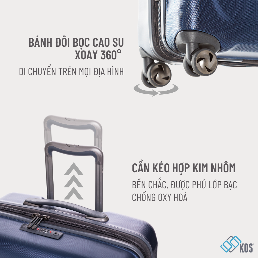 Vali du lịch size M (25 inch), Ricardo Tioga 2.0 thế hệ mới, thương hiệu Mỹ, bảo hành 5 năm quốc tế, Màu Navy