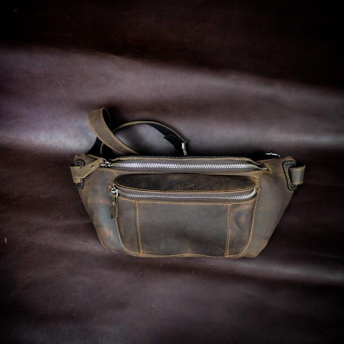 Túi chéo da bò Manuk Rus nâu đen - Manuk Leather Design