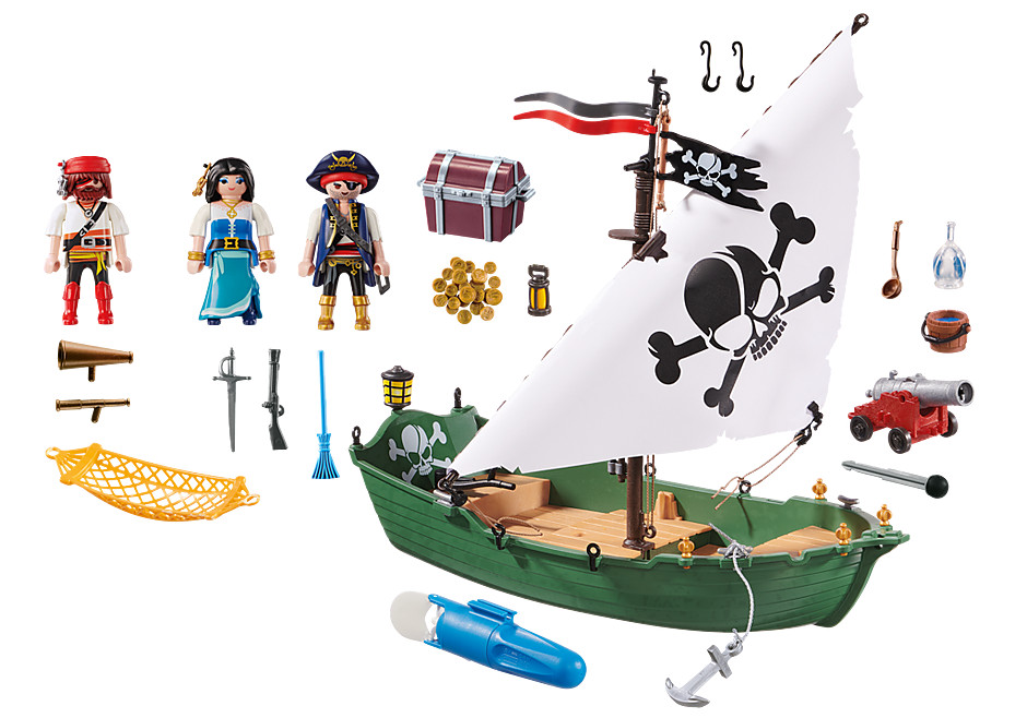 Đồ chơi mô hình Playmobil Tàu hải tặc với động cơ dưới nước