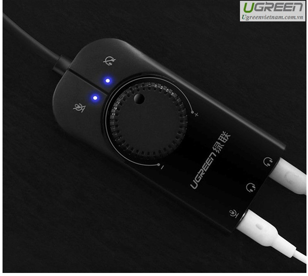 Cáp USB Sound 3.5mm Loa &amp; Mic Có Volume control UGREEN 40964 - Hàng chính hãng