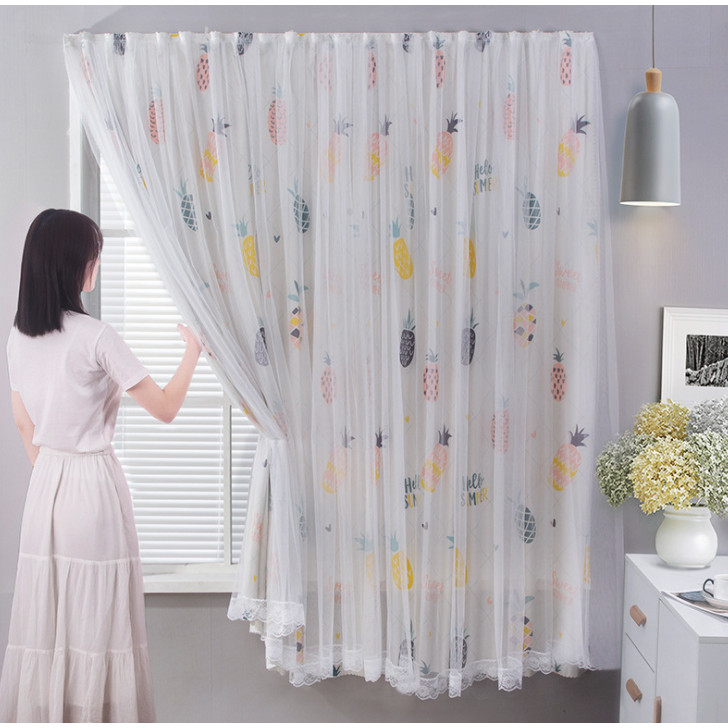 RÈM DÁN TƯỜNG HAI LỚP SIZE 1M NGANG X 1M CAO (KHÔNG CẦN THANH TREO ) NHIỀU MẪU