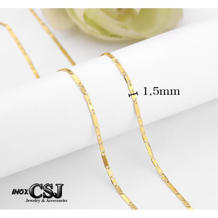 DÂY CHUYỀN INOX MẠ VÀNG KIỂU DẸP 1.5MM đẹp mà chất