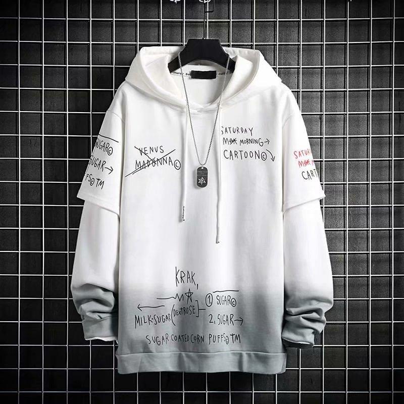 Áo Hoodie Nam Giả Hai Lớp Size M-3Xl Phong Cách Hàn Quốc Gồm 3 Màu