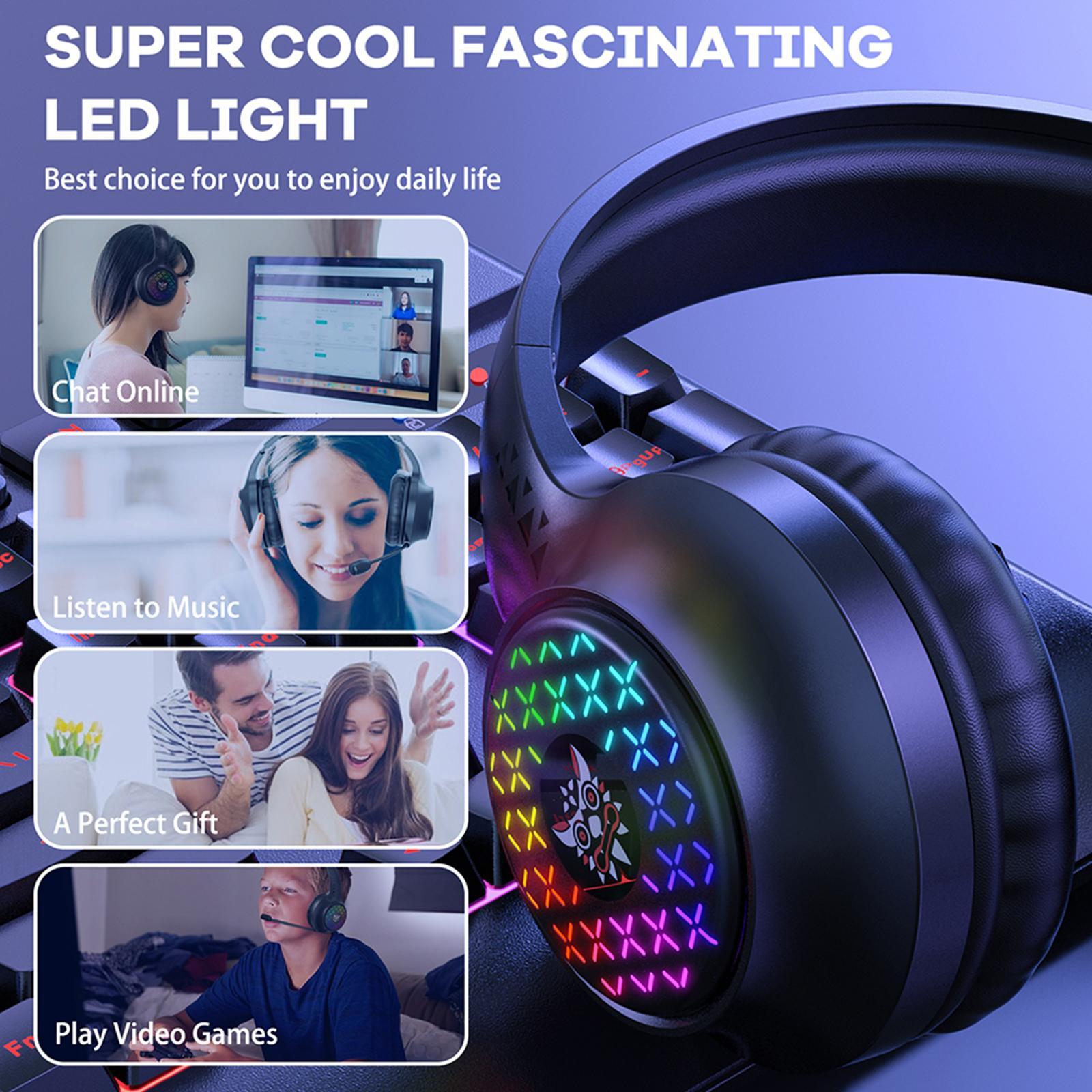 RGB Gaming Headset Noise Cancelling Gamer Headphones Earpiece for