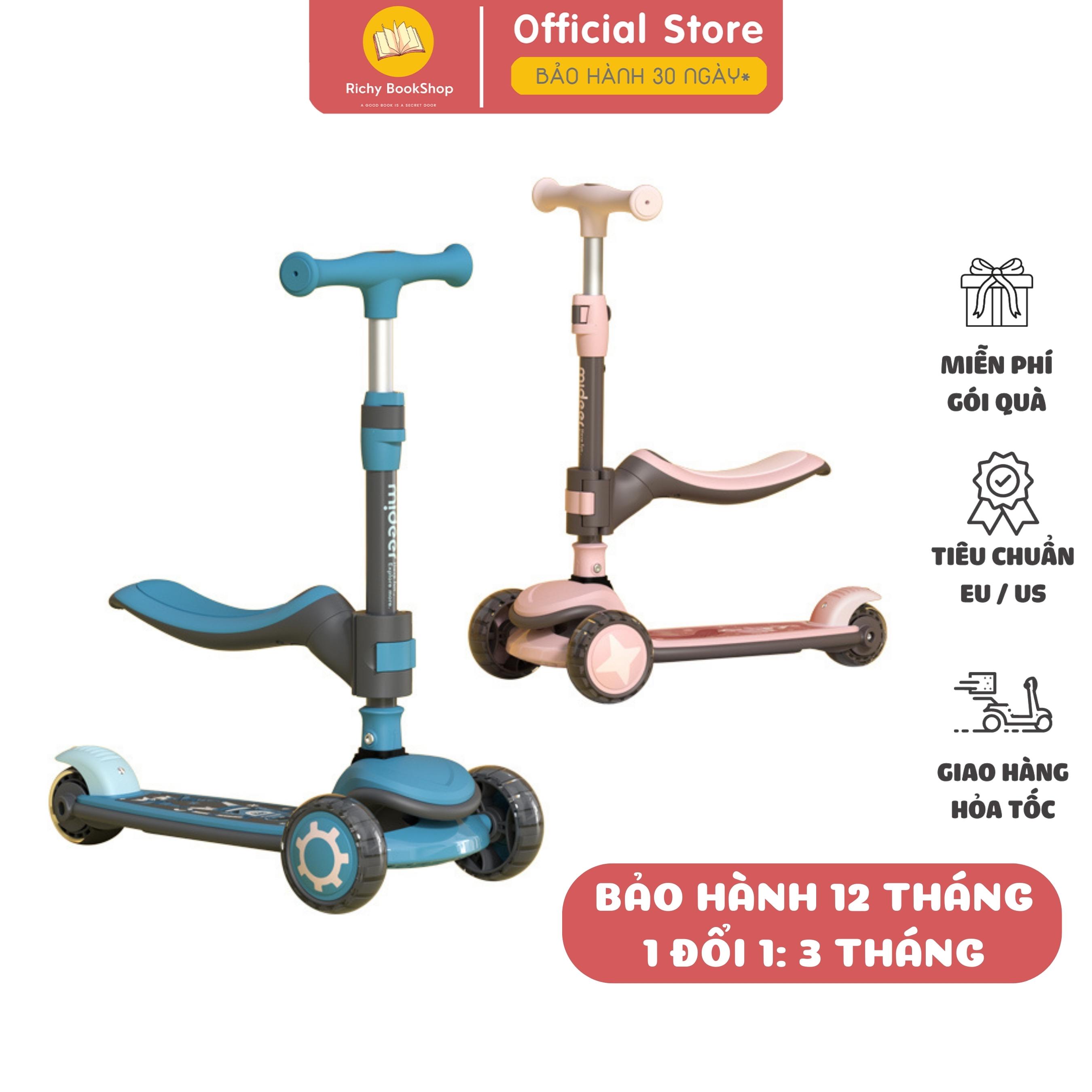 Xe Scooter Mideer Scooter 2 in 1 - Xe Scooter Cao Cấp 3 Bánh Phát Sáng Gấp Gọn